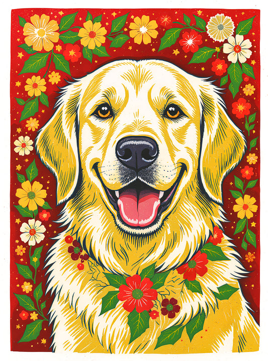 Golden Retriever Digital Art Print - High Resolution Download